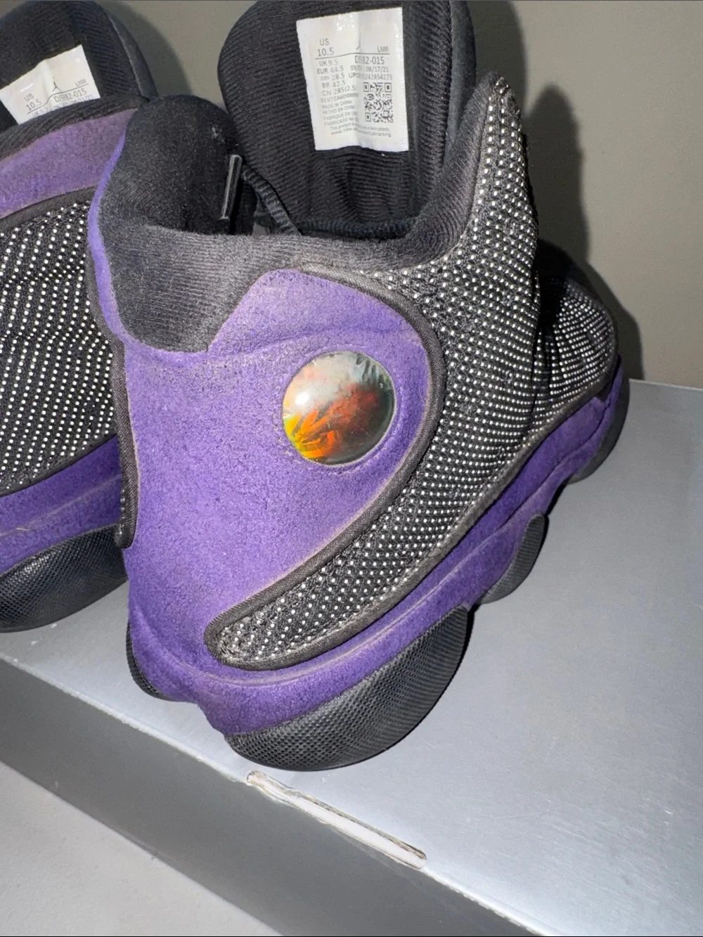 Jordan Retro High-Top Sneakers in Black and Purple